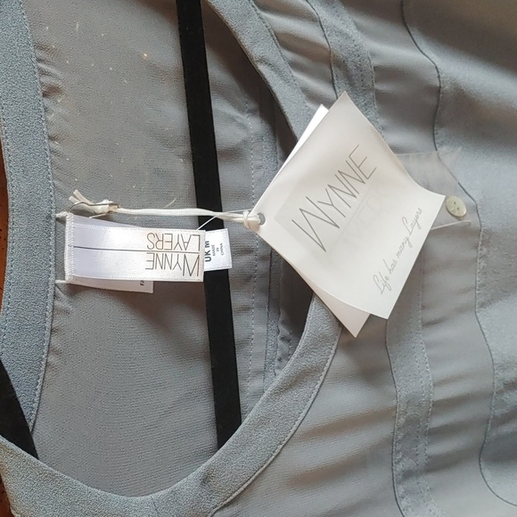 NWT Women's Oversize Boxy Chiffon Tunic With Sheer Panels Medium - Picture 4 of 11